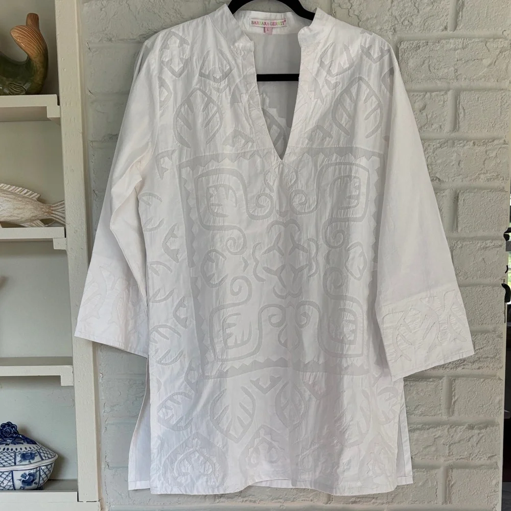 Barbara Gerwit Summer White Size Large Cover Up Tunic